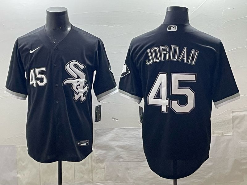 Men 2025 Chicago White Sox #45 Jordan Black Game Nike MLB Jersey style 01->chicago white sox->MLB Jersey